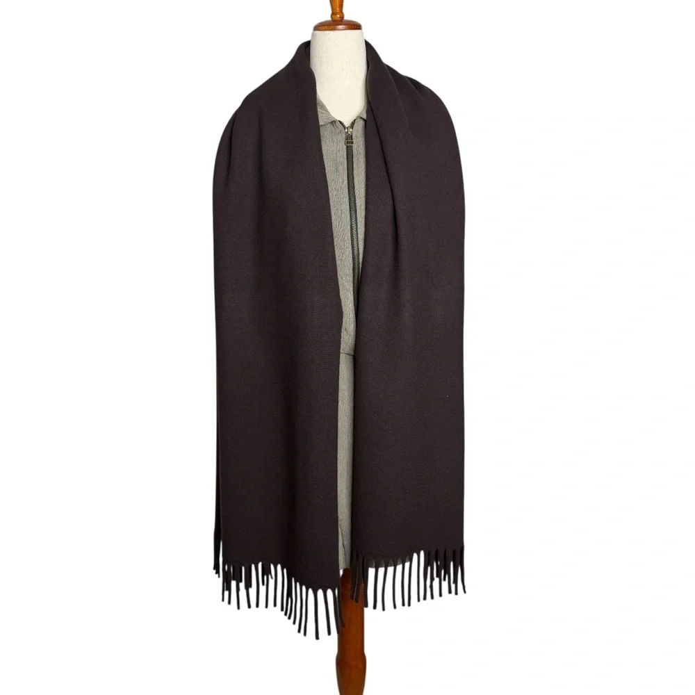 Rickie Freeman Teri Jon Knitwear Brown Wool‎ Scarf